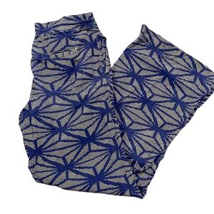 Hei Hei XS blue Tan Rayon Blend Pull‎ On Elastic Waist Drawstring Pants